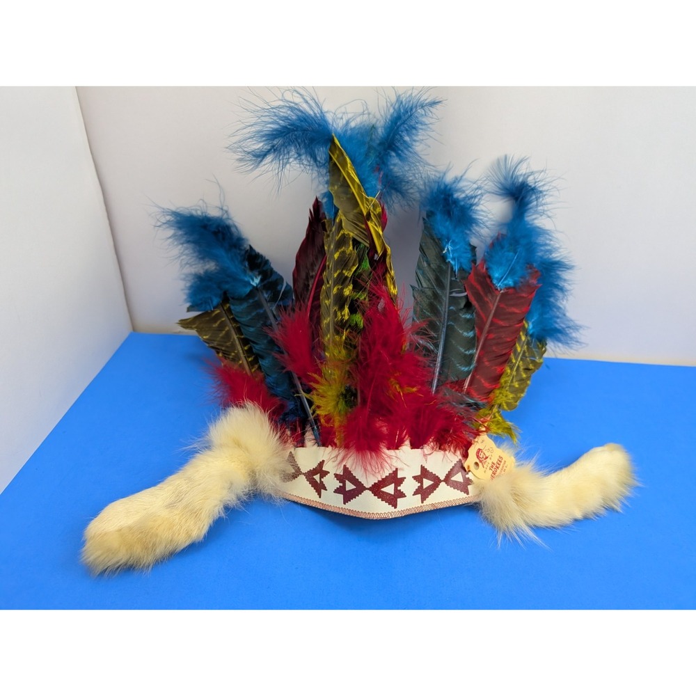 Vintage 1960s Kids Native American Feather Headpiece Made by the Cherokees